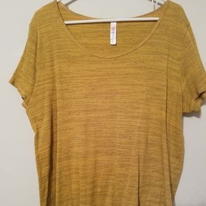 LuLaRoe Classic Tee - 2XL - Yellow and grey